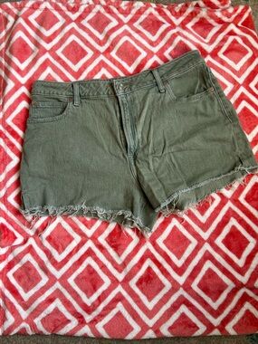 Maurices Olive Green Denim Cutoff Shorts